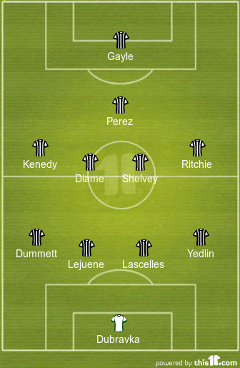 Key Change Up Front: 4-4-1-1 Newcastle United Predicted Lineup Vs West Bromwich Albion 1