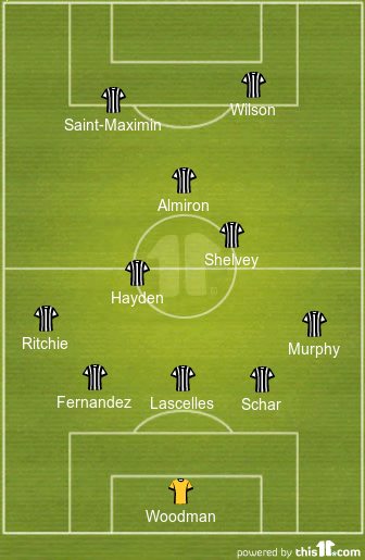 predicted Newcastle united lineup